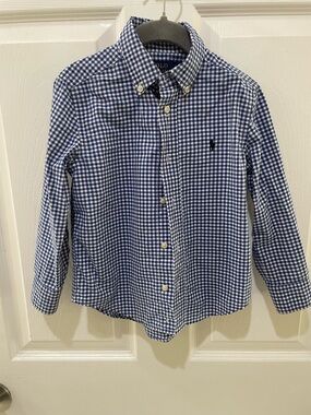 Ralph Lauren Boys' Navy & White Gingham Button-Down Shirt